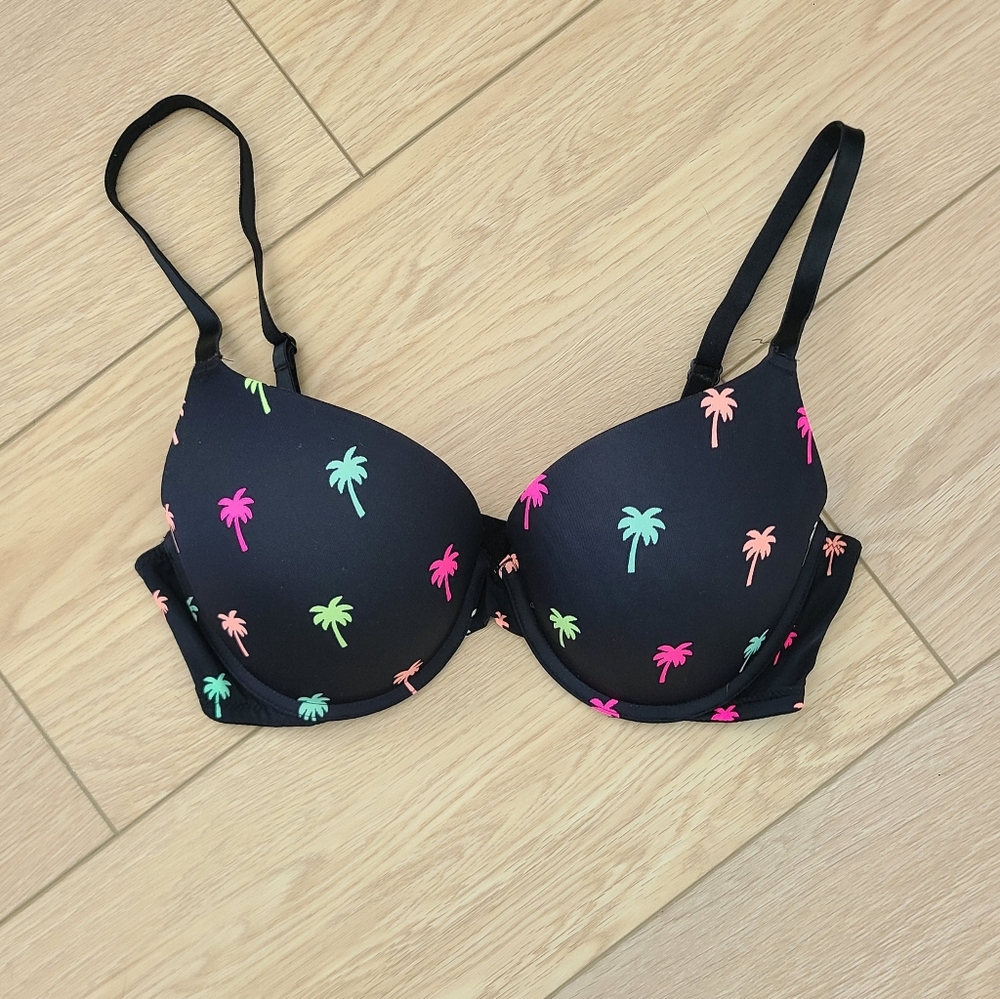 Pink Victoria's Secret Colorful Palm Tree Bra, 32DDD Bra